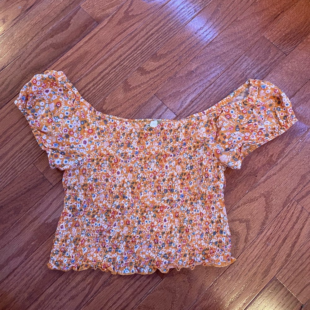 vintage milkmaid ditsy floral top